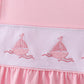 Pink Sailboat Embroidered Set