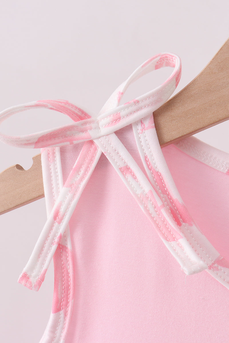 Pink Sailboat Embroidered Set