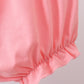 Pink tropical floral print ruffle bow bloomer set
