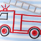 Blue Fire Engine Stripe Embroidered Set
