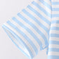 Blue Fire Engine Stripe Embroidered Set