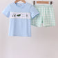 Green Golf Embroidered Gingham Set