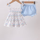 Blue Floral Bloomer Set