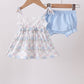 Blue Floral Bloomer Set