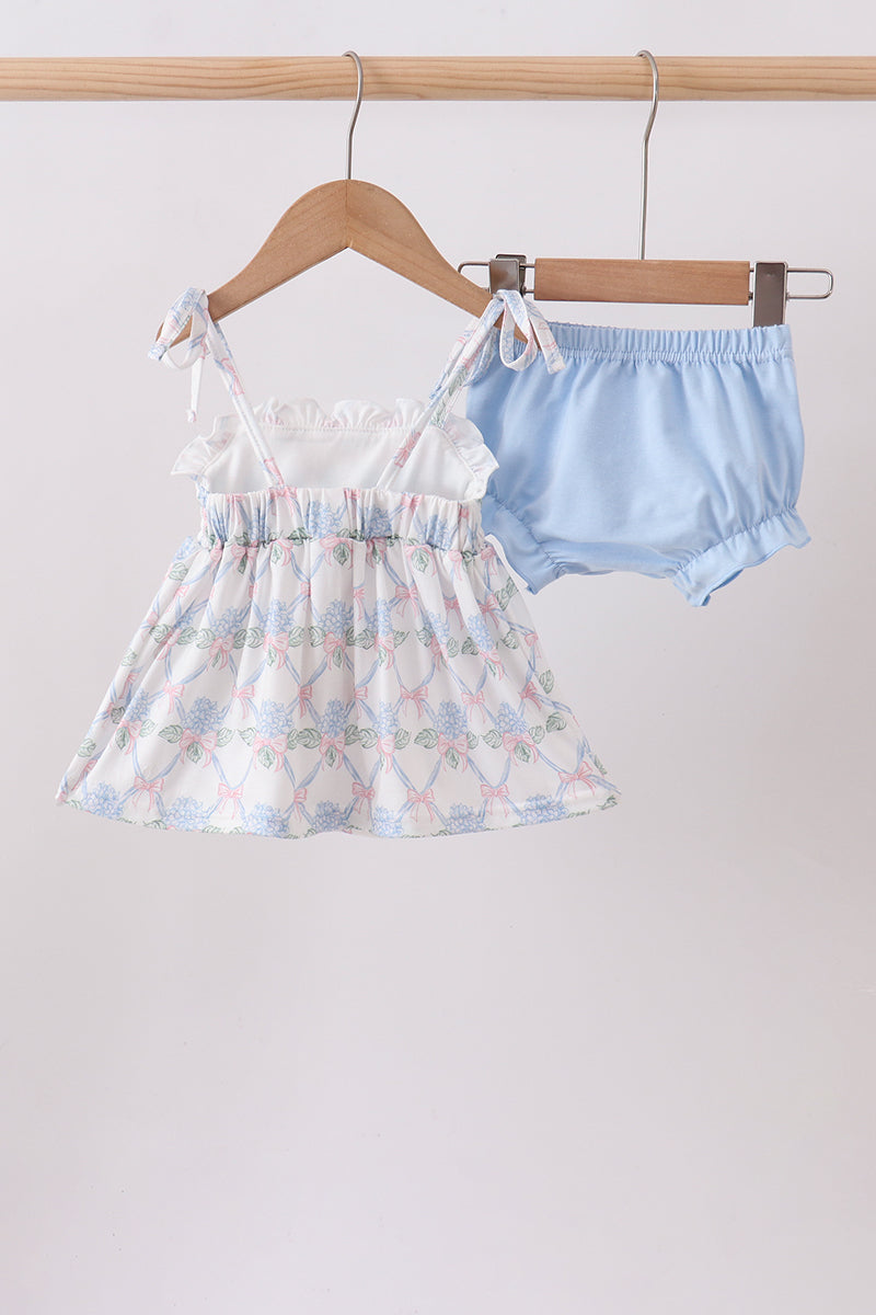 Blue Floral Bloomer Set
