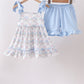 Blue Floral Ruffle Set