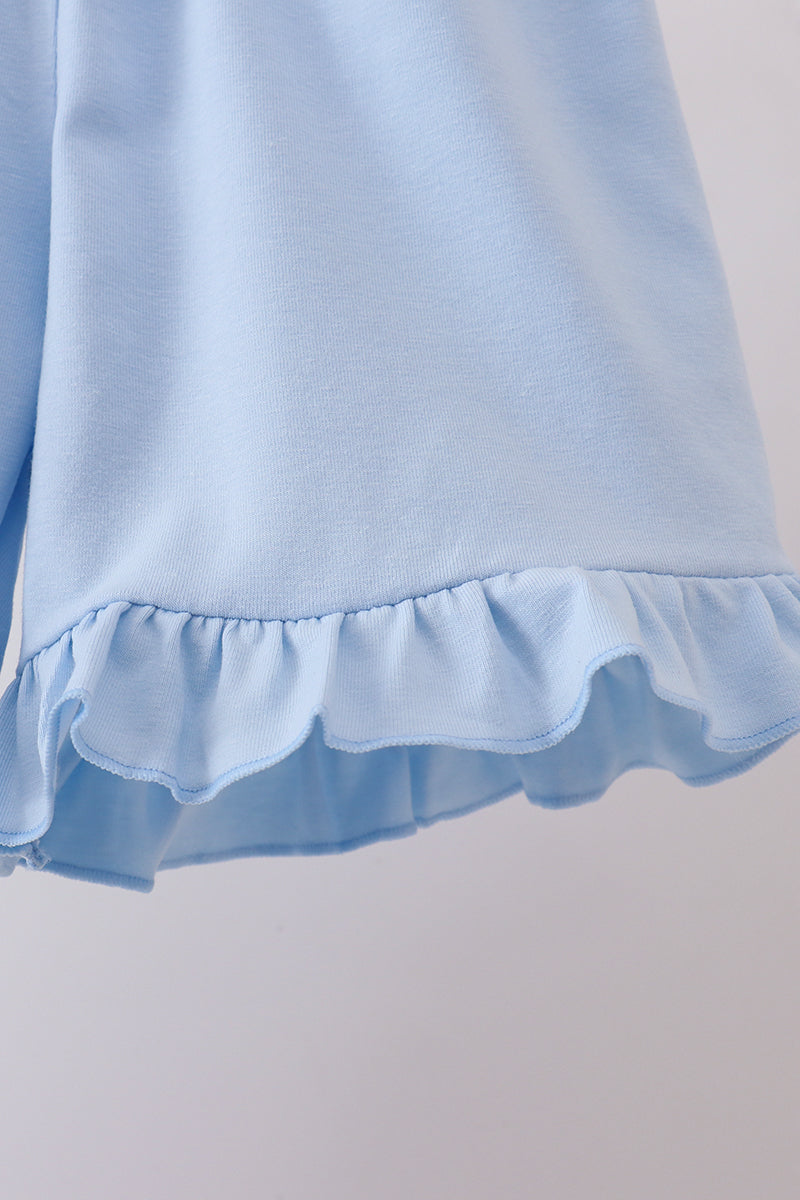 Blue Floral Ruffle Set