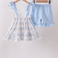 Blue Floral Ruffle Set