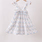 Blue Floral Ruffle Dress