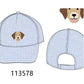 Puppy Embroidered Seersucker Cap