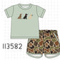 Camo Hunting Embroidered Shorts Set