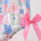Green Bow Embroidered Checkered Bubble