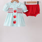 Blue Apple Smocked Bloomer Set