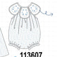 Blue Floral Embroidered Bubble
