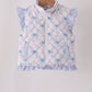 Sky floral bow ruffle vest