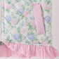 Pink floral ruffle vest