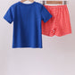 Navy School Bus Smocked Gingham Shorts Set
