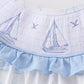 Blue Sailboat Smocked Ruffle Bubble