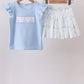 Blue Sailboat Embroidered Skorts Set