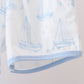 Blue Sailboat Shorts Set