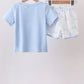 Blue Sailboat Shorts Set