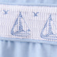 Blue Sailboat Smocked Scalloped Bloomer Set