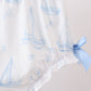 Blue Sailboat Smocked Scalloped Bloomer Set