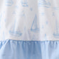Blue Sailboat Smocked Ruffle Dress