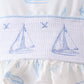 Blue Sailboat Smocked 2PC Swimsuit