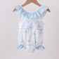 Blue Sailboat Smocked One-Piece Swimsuit