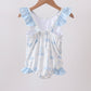 Blue Sailboat Smocked One-Piece Swimsuit
