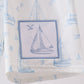 Blue Sailboat Embroidered Swim Trunks