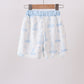 Blue Sailboat Embroidered Swim Trunks