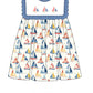 Blue Sailboat Embroidered Dress