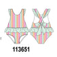 Rainbow Stripe UPF Swim One-Piece