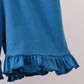 Blue Crab Embroidered Checkered Ruffle Shorts Set