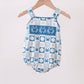Blue Crab Embroidered Checkered Bubble