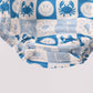 Blue Crab Embroidered Checkered Bubble