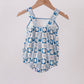 Blue Crab Embroidered Checkered Bubble