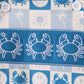 Blue Crab Embroidered Checkered Bubble