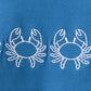 Blue Crab Embroidered Checkered Shorts Set