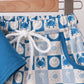 Blue Crab Embroidered Checkered Shorts Set