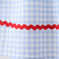Blue School Bus Smocked Gingham Dress