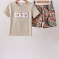 Camo Wildlife Embroidered Shorts Set