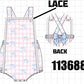 Pink Gingham Bow Print Lace Bubble