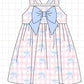 Pink Gingham Bow Print Dress