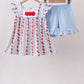 Red Apple Applique Ruffle Shorts Set