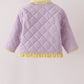 Purple corduroy bow embroidery ruffle jacket