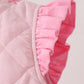 Pink corduroy bow embroidery ruffle vest