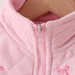 Pink corduroy bow embroidery ruffle vest